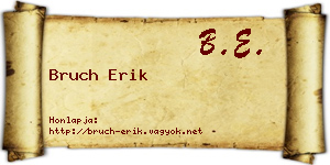 Bruch Erik névjegykártya